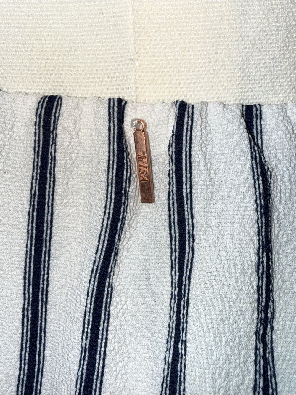 Misa Los Angeles Sz XS Striped Off-Shoulder Dress in White and Blue - Picture 5 of 5